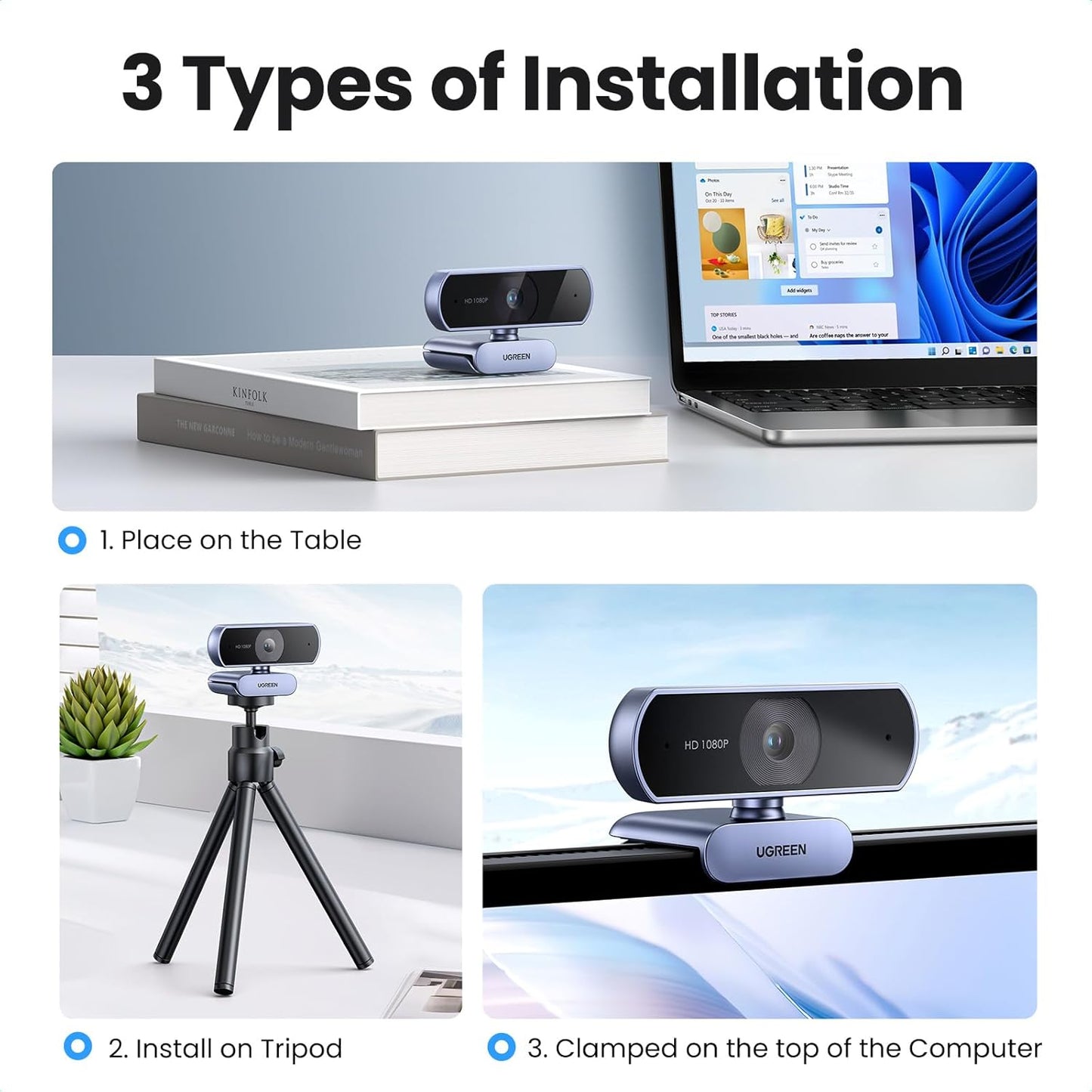 UGREEN - CÁMARA WEB 1080P FULLHD CON MICRÓFONO TX6140