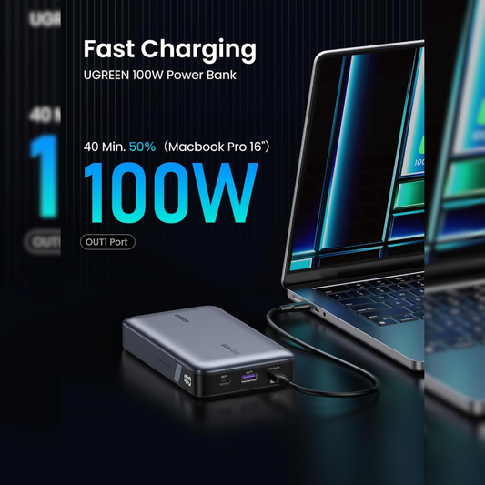 UGREEN - Cargador portátil 20000 Mha y 100W - carga celular - laptop - tablets.
