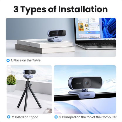 UGREEN - CÁMARA WEB 1080P FULLHD CON MICRÓFONO TX6140