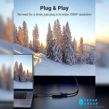 UGREEN - Adaptador HDMI macho a VGA hembra con audio 3.5mm 1920*1080@60Hz